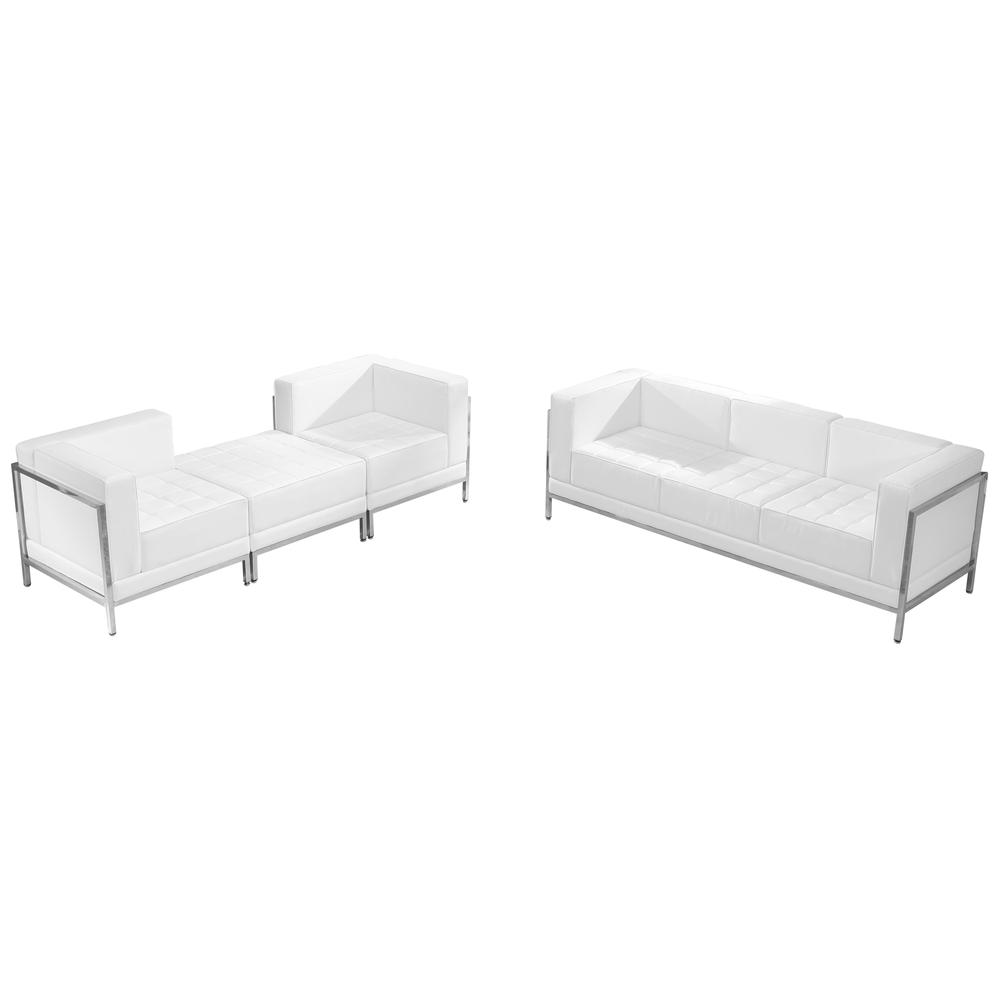 Imagination Melrose White LeatherSoft Sofa & Lounge Chair Set, 4 Pieces
