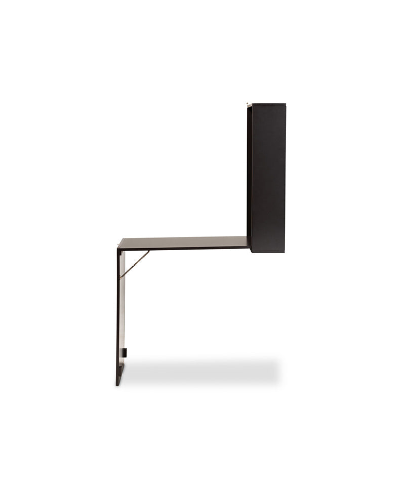 Millard Modern and Contemporary Dark Brown Finished Wood Wall-Mounted Folding Desk