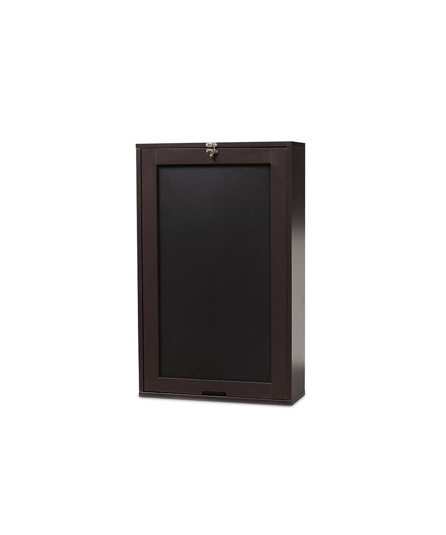 Millard Modern and Contemporary Dark Brown Finished Wood Wall-Mounted Folding Desk