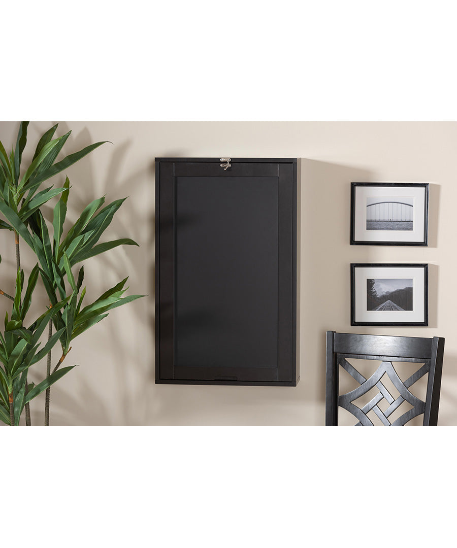 Millard Modern and Contemporary Dark Brown Finished Wood Wall-Mounted Folding Desk