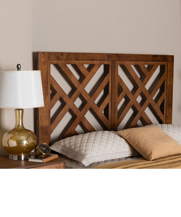 Aliya Modern Walnut Brown Finished Wood Queen Size Headboard