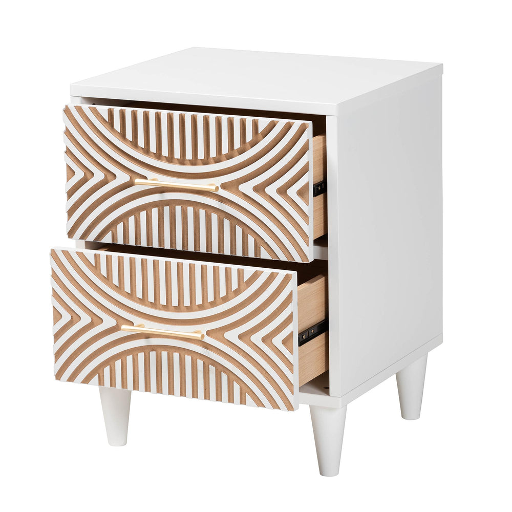 LOUETTA CARVED CONTRASTING NIGHTSTAND