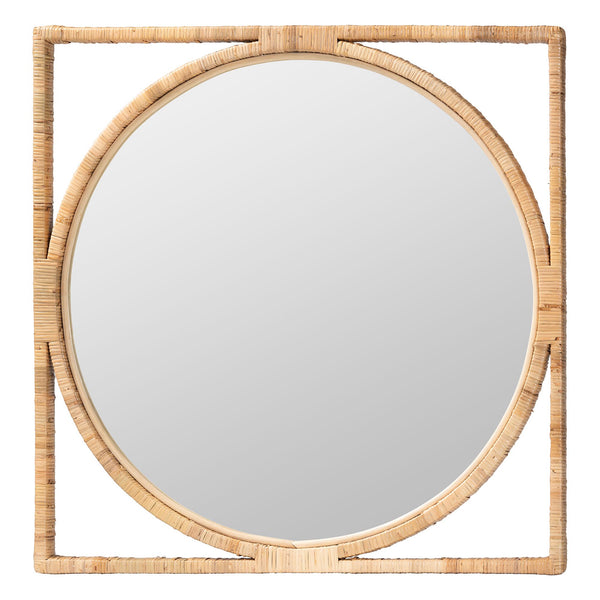 Bali & Pari Bayan Japandi Natural Rattan Wall Mirror