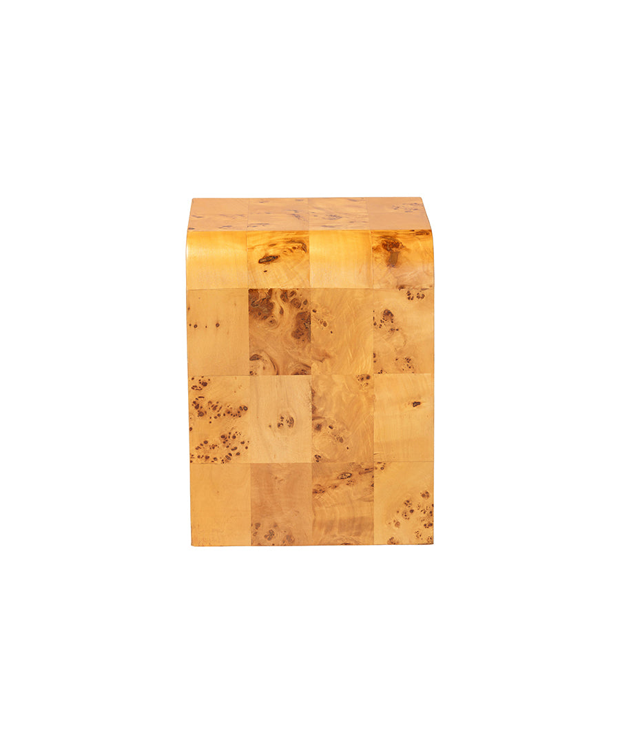 Bali & pari Revelle Modern and Contemporary Natural Light Mappa Burl Wood End Table