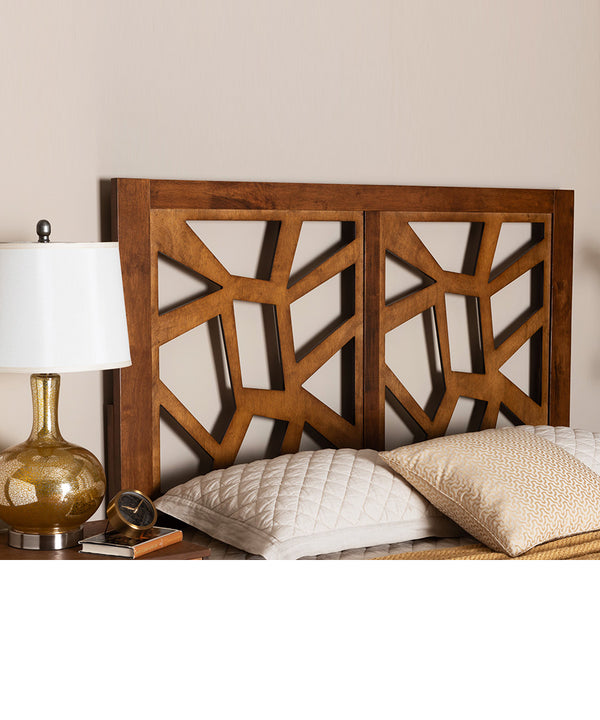 Accorsa Modern Walnut Brown Finished Wood Queen Size Headboard