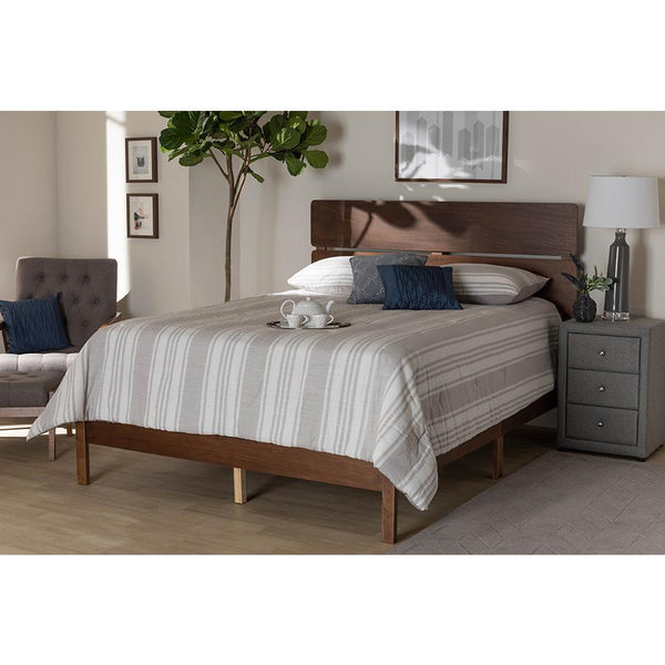 Anthony Modern and Contemporary Walnut Brown Finished Wood Full Size Panel Bed