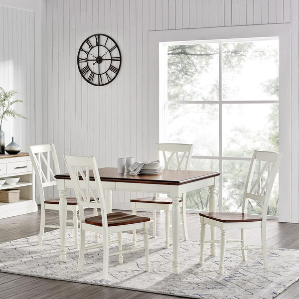 Shelby 5Pc Dining Set Distressed White - Lacasademartha