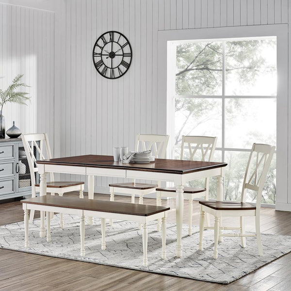 Shelby 6 Piece Dining Set Distressed White - Lacasademartha