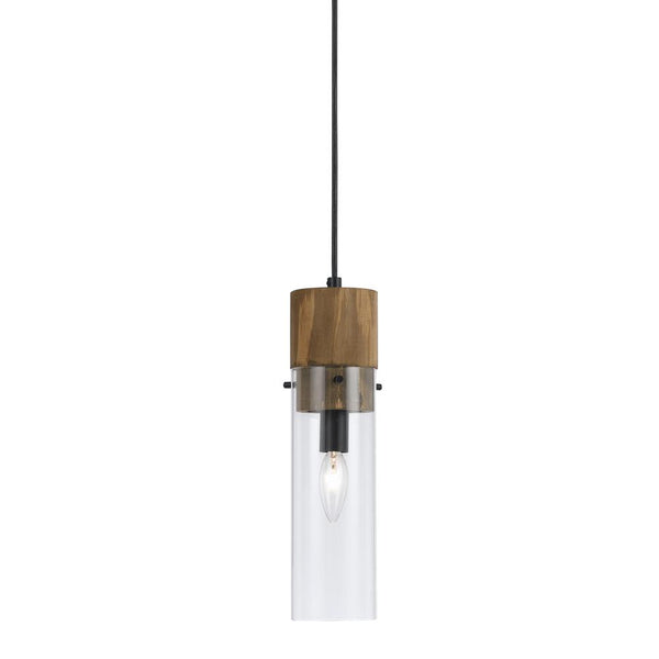 13.5" Inch Tall Glass Pendant in Dark Bronze Wood Finish - Lacasademartha 