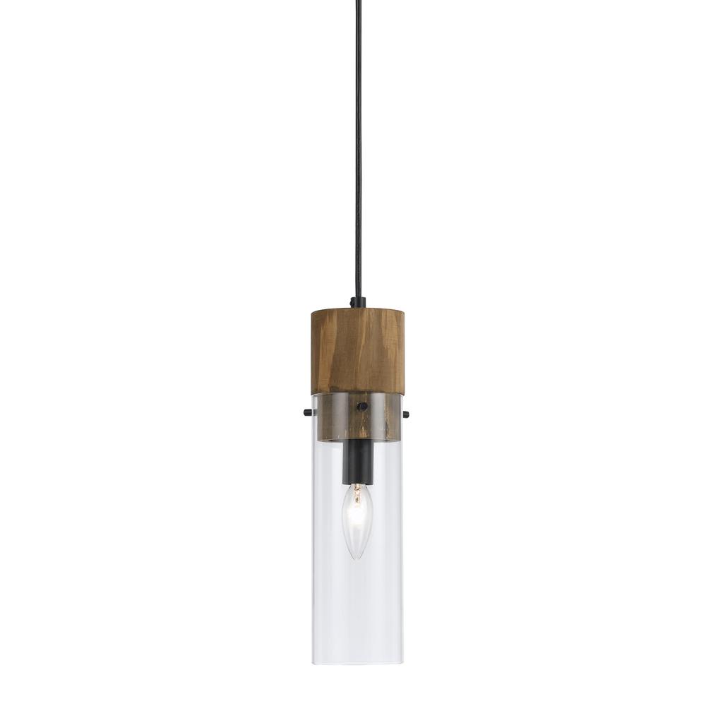 13.5" Inch Tall Glass Pendant in Dark Bronze Wood Finish - Lacasademartha 