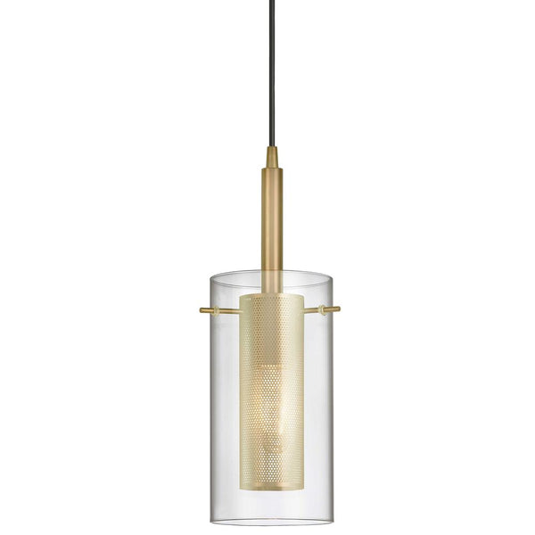 1 Light Incandescent Pendant, Aged Brass with Clear Glass - Lacasademartha 