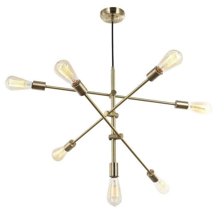 7LT Incandescent Adjustable Pendant, Aged Brass - Lacasademartha 