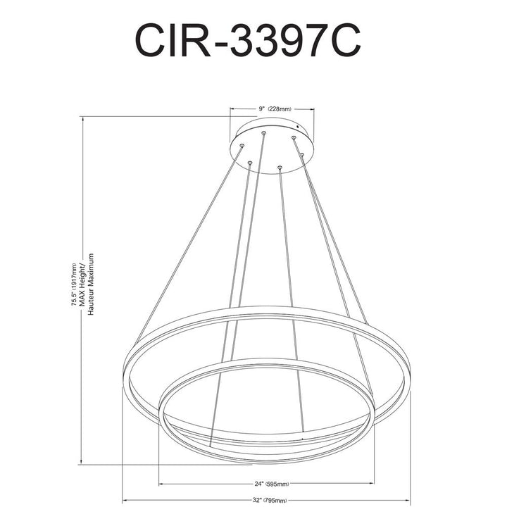 97W Chandelier, Aged Brass with White Acrylic Diffuser - Lacasademartha 