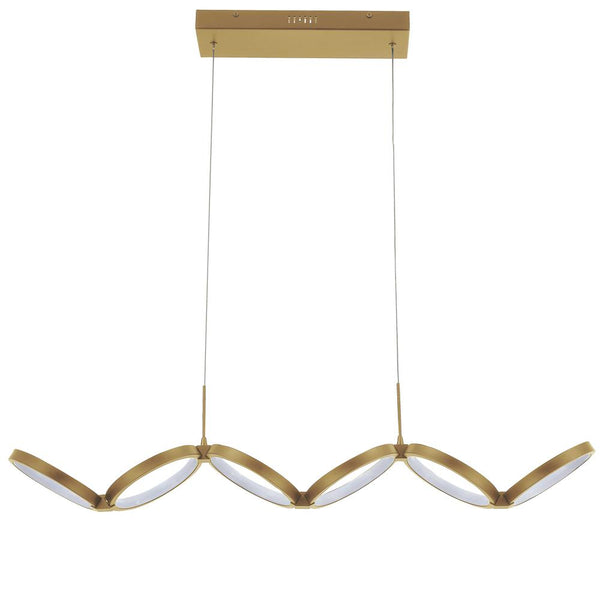 50W Horizontal Pendant, Aged Brass w/ White Silicone Diffuser - Lacasademartha 