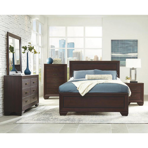 Kauffman California King Panel Bed Dark Cocoa