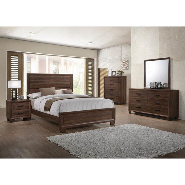 Brandon Eastern King Panel Bed Medium Warm Brown