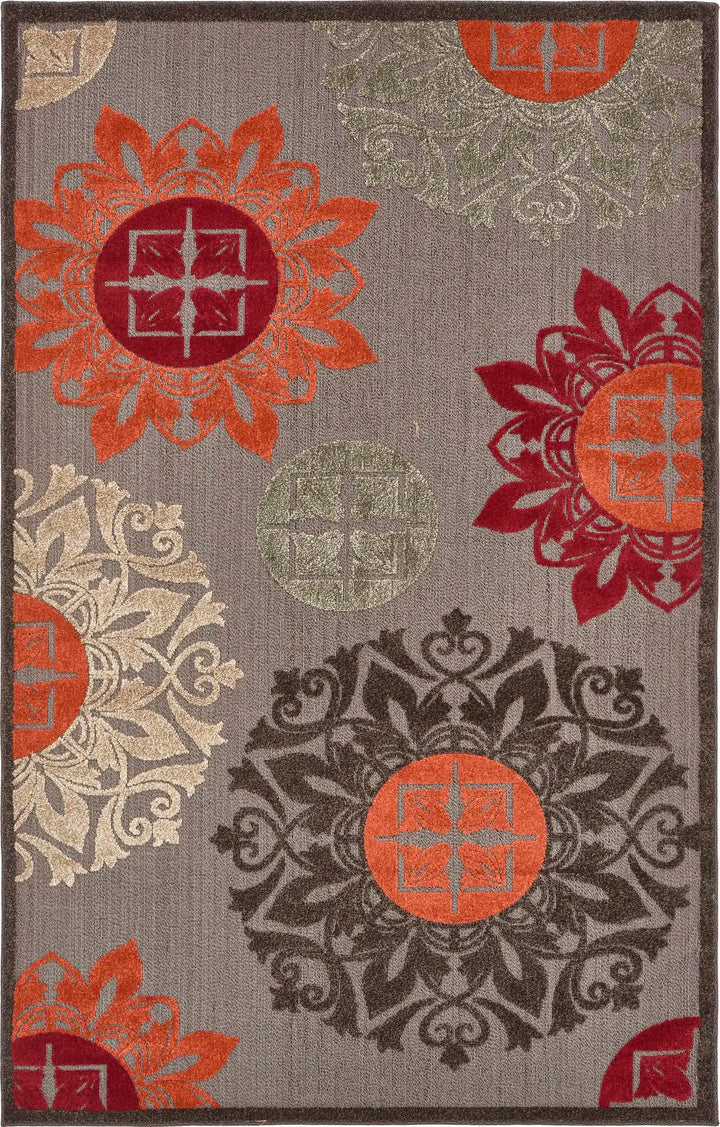 Brown Flowered Rug - Lacasademartha