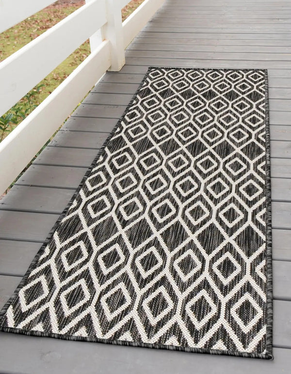 Charcoal Gray 2' x 6' Jill Zarin Outdoor Runner Rug