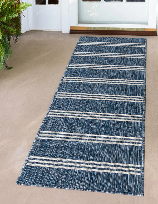 Blue 2' x 8' Jill Zarin Outdoor Runner Rug