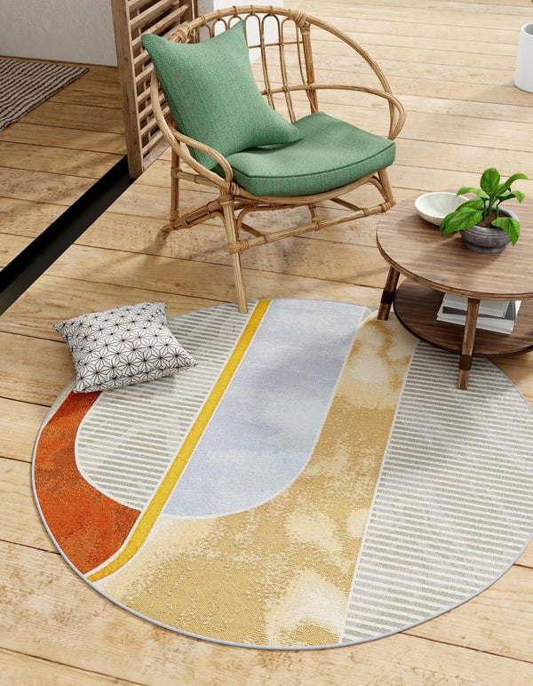 Multi Orange Modern Rug - Lacasademartha