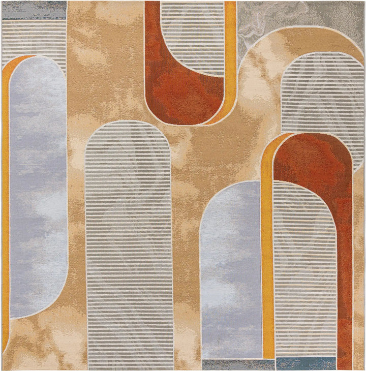 Multi Orange Modern Rug - Lacasademartha