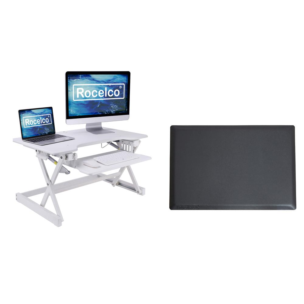 Rocelco 32" Inch Standing Desk With Anti-Fatigue Mat