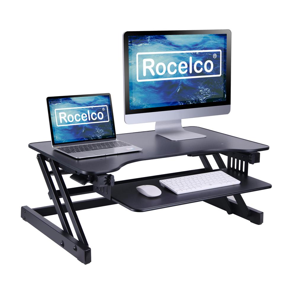 Rocelco, Adjustable Ergonimic Standing Desk Bundle With Fatigue Standing Mat