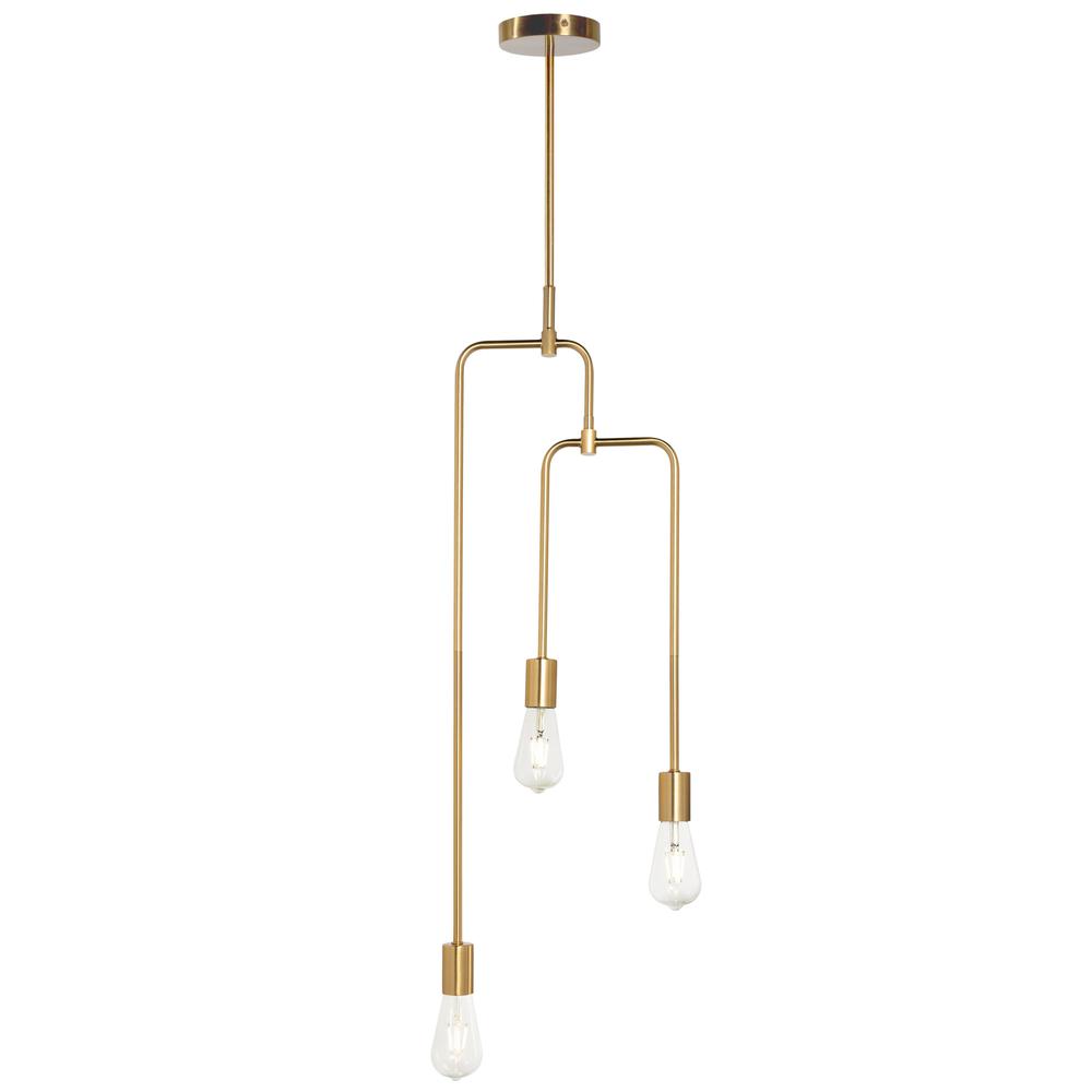 Chandler 3 Light Brass Metal Pendant - Lacasademartha