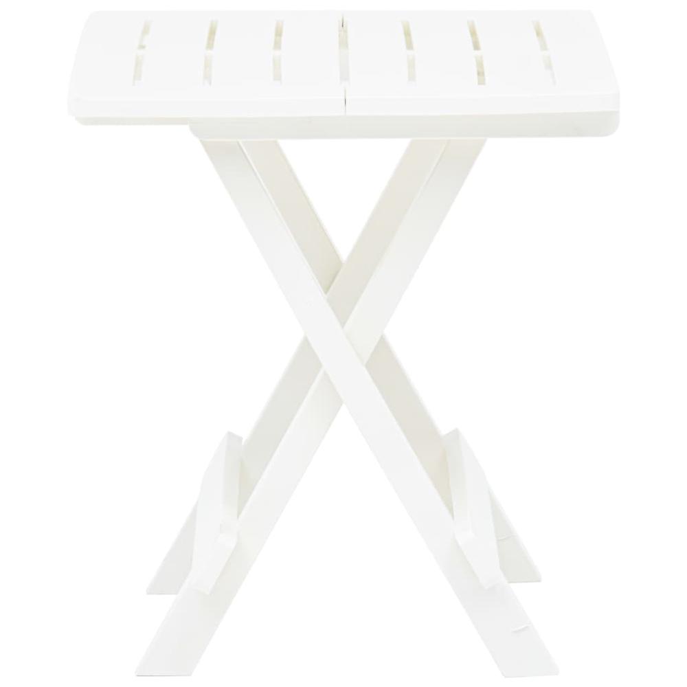 vidaXL Folding Garden Table White 17.7"x16.9"x19.7" Plastic 8808
