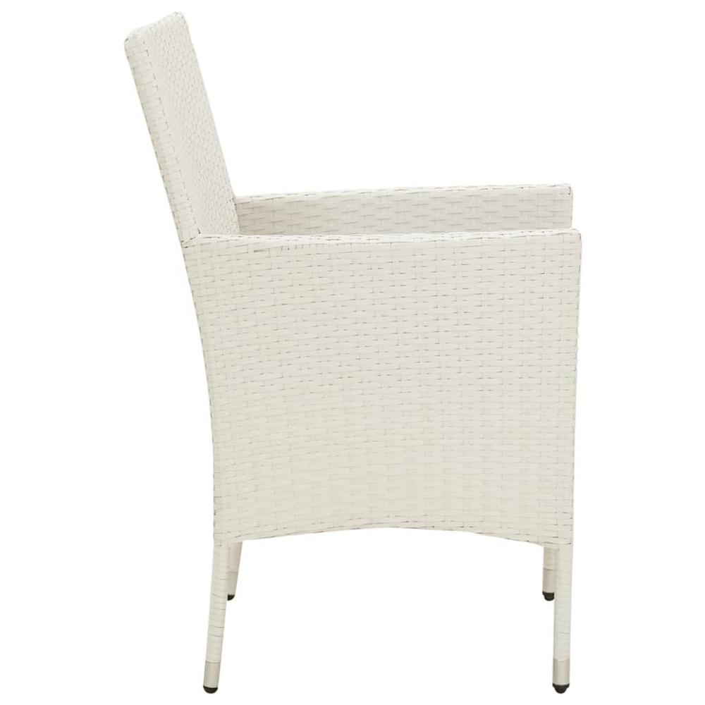 5 Piece Patio Dining Set with Cushions Poly Rattan White