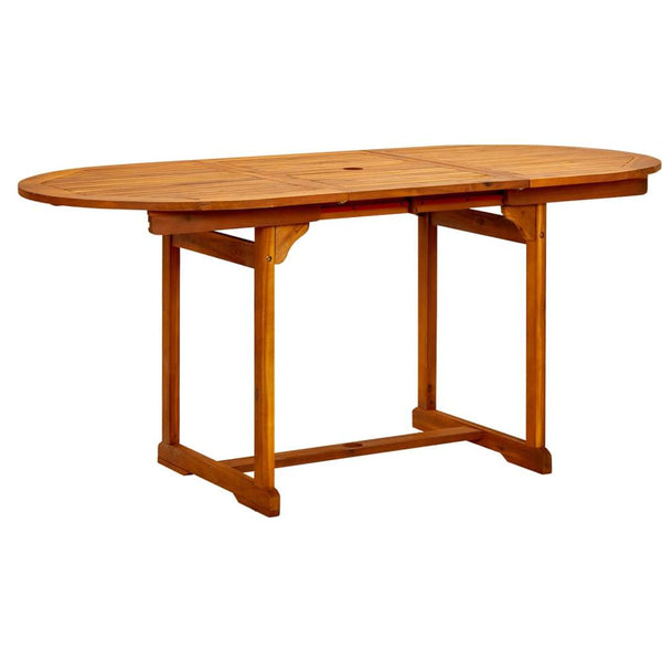 Garden Dining Table (47.2"-66.9")x31.5"x29.5" Solid Acacia Wood, 316567