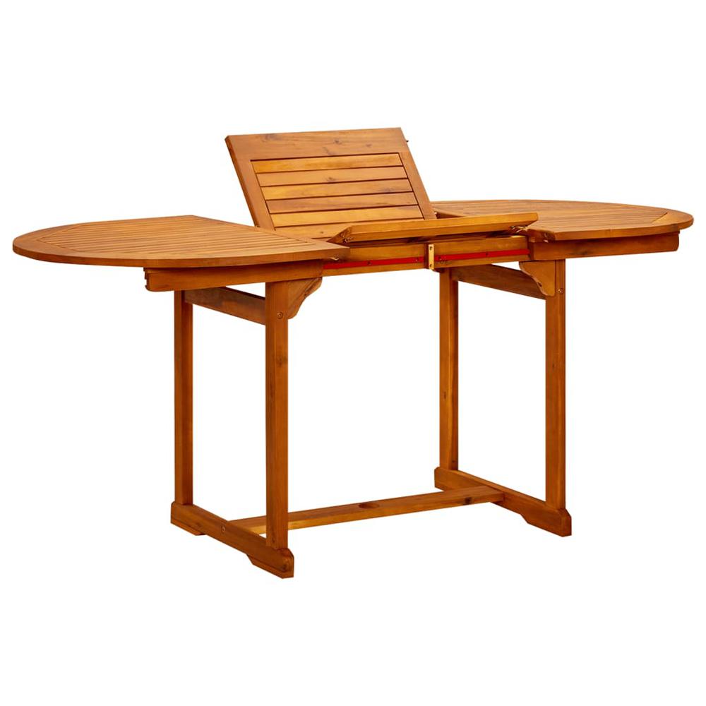 vidaXL Garden Dining Table (47.2"-66.9")x31.5"x29.5" Solid Acacia Wood, 316567