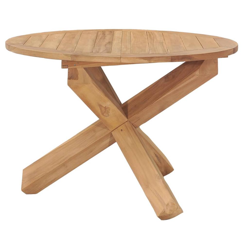 vidaXL Patio Dining Table Ã˜43.3"x29.5" Solid Teak Wood