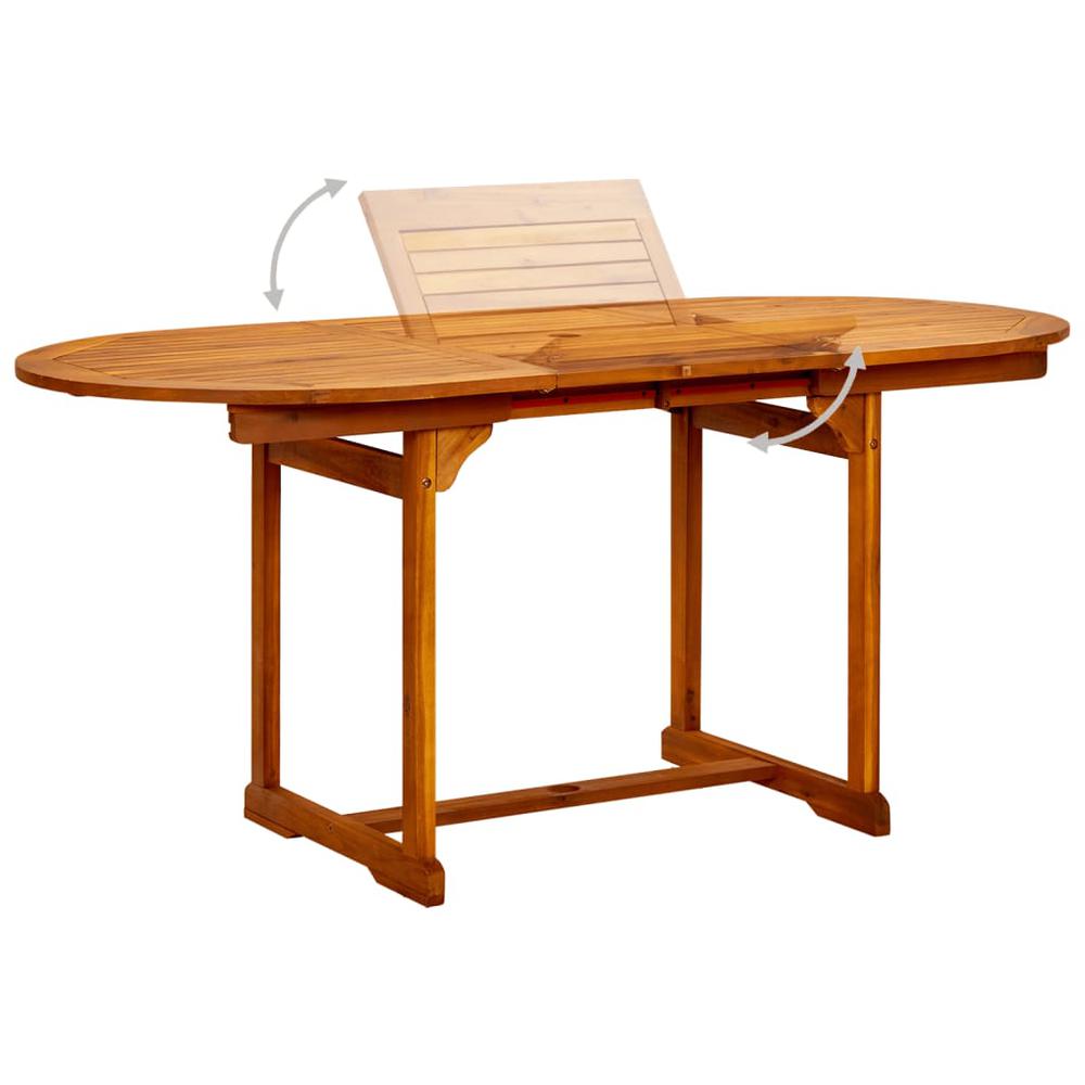 vidaXL Garden Dining Table (47.2"-66.9")x31.5"x29.5" Solid Acacia Wood, 316567