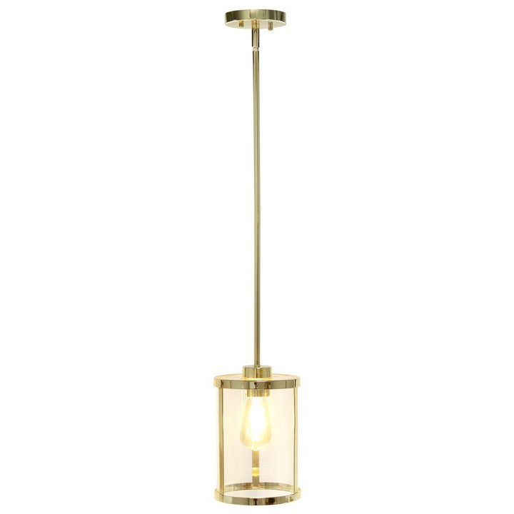 Modern 1-Light Metal and Clear Hanging Ceiling Pendant - Lacasademartha