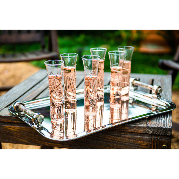 Razzle Dazzle Champagne Flutes with Accents, Set of 6