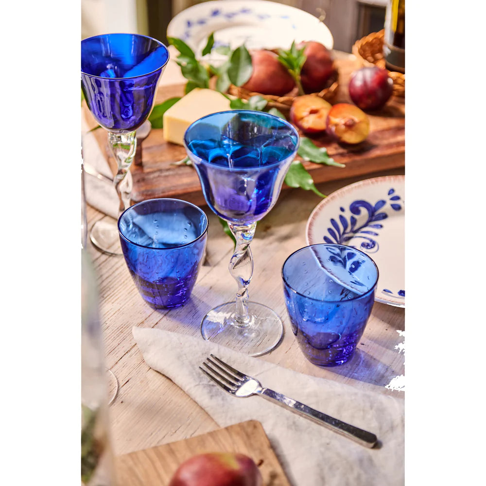 Adriana Wine Glass, Cobalt, Set of 4 - Lacasademartha 