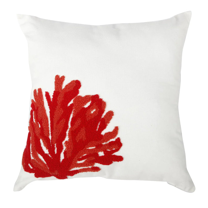 Contemporary Style Pillow With Coral Embroidery - Lacasademartha