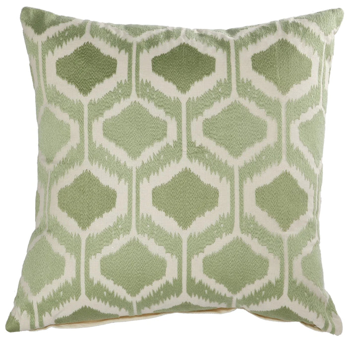 Cotton Pillow With Fretwork Embroidery - Lacasademartha