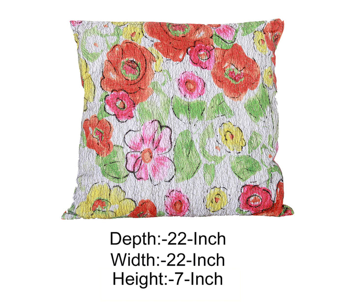 Polyester Pillow With Crackled Floral Imprint, Set Of 2 - Lacasademartha 