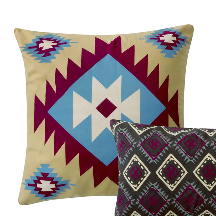 Cotton Accent Throw Pillow, Southwest Print, Pair Of 2 - Lacasademartha 