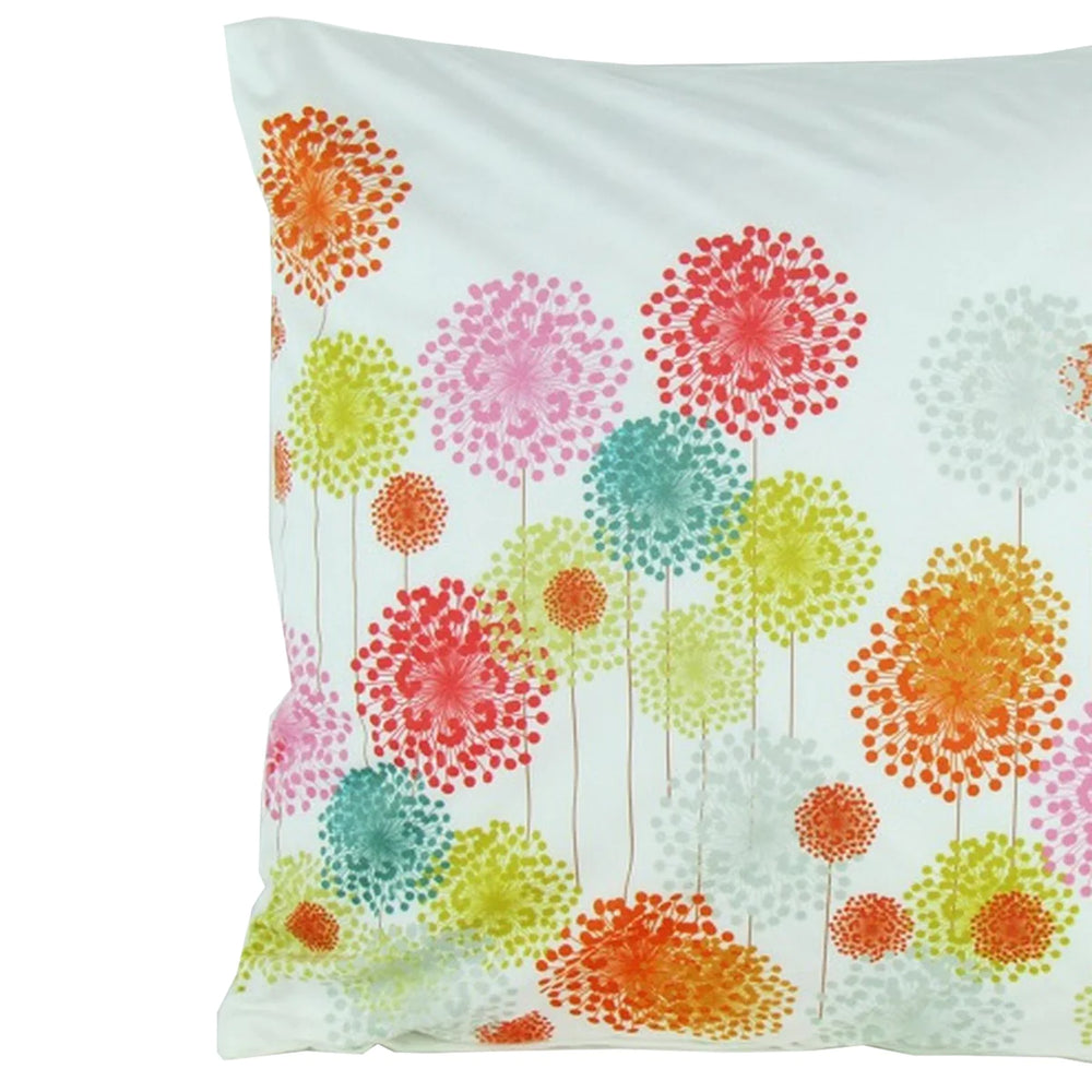 Fabric Accent Pillow With Multicolor Floral Pattern - Lacasademartha