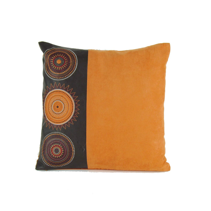 Leatherette And Fabric Accent Pillow - Lacasademartha