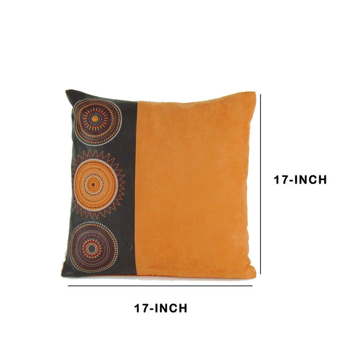 Leatherette And Fabric Accent Pillow - Lacasademartha