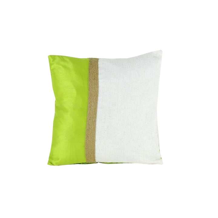 Fabric Accent Pillow With Jute Strip - Lacasademartha