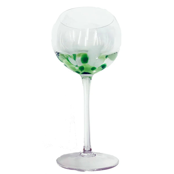 Fiesta Stemmed Wine/Water Glass, Green/White, Set of 4