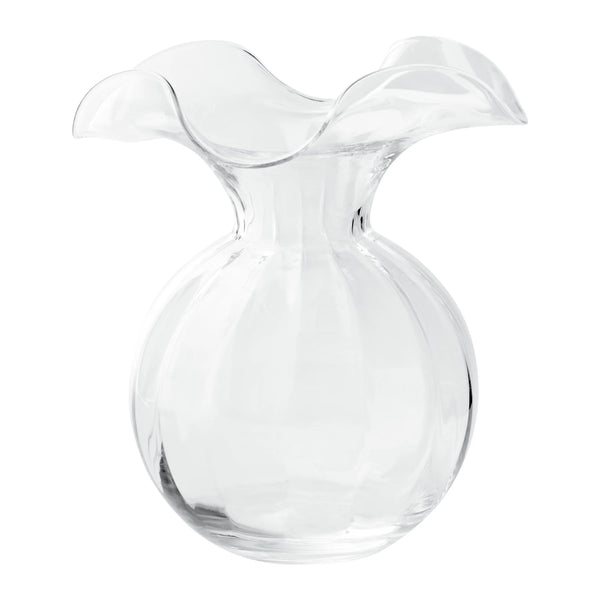 Hibiscus Glass Clear Medium Fluted Vase - Lacasademartha