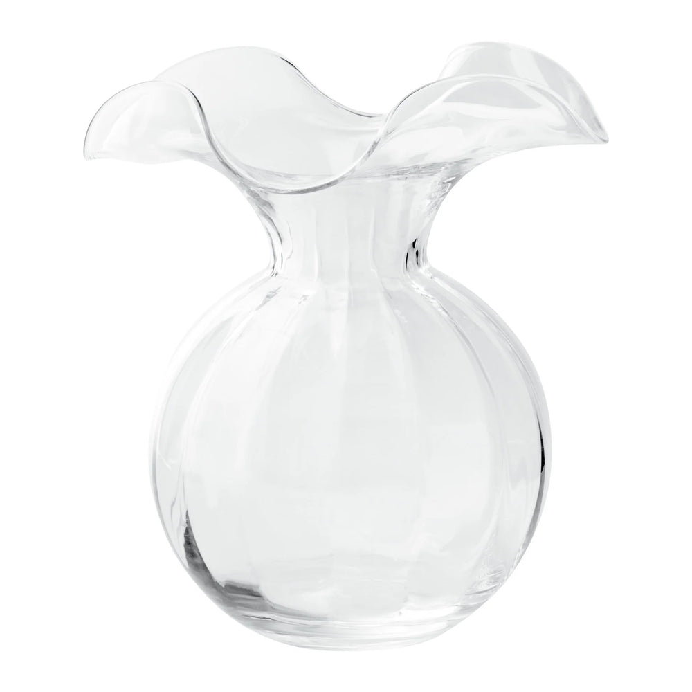 Hibiscus Glass Clear Medium Fluted Vase - Lacasademartha