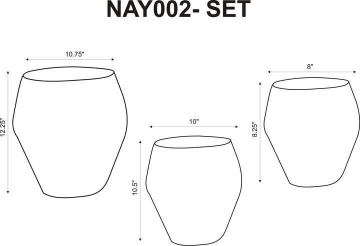 Nayla Set of 3 Vases - Lacasademartha