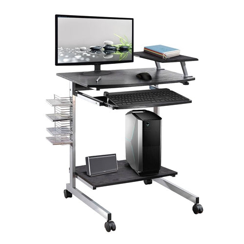 Mobile Compact Computer Cart Desk with Keyboard Tray - Lacasademartha 